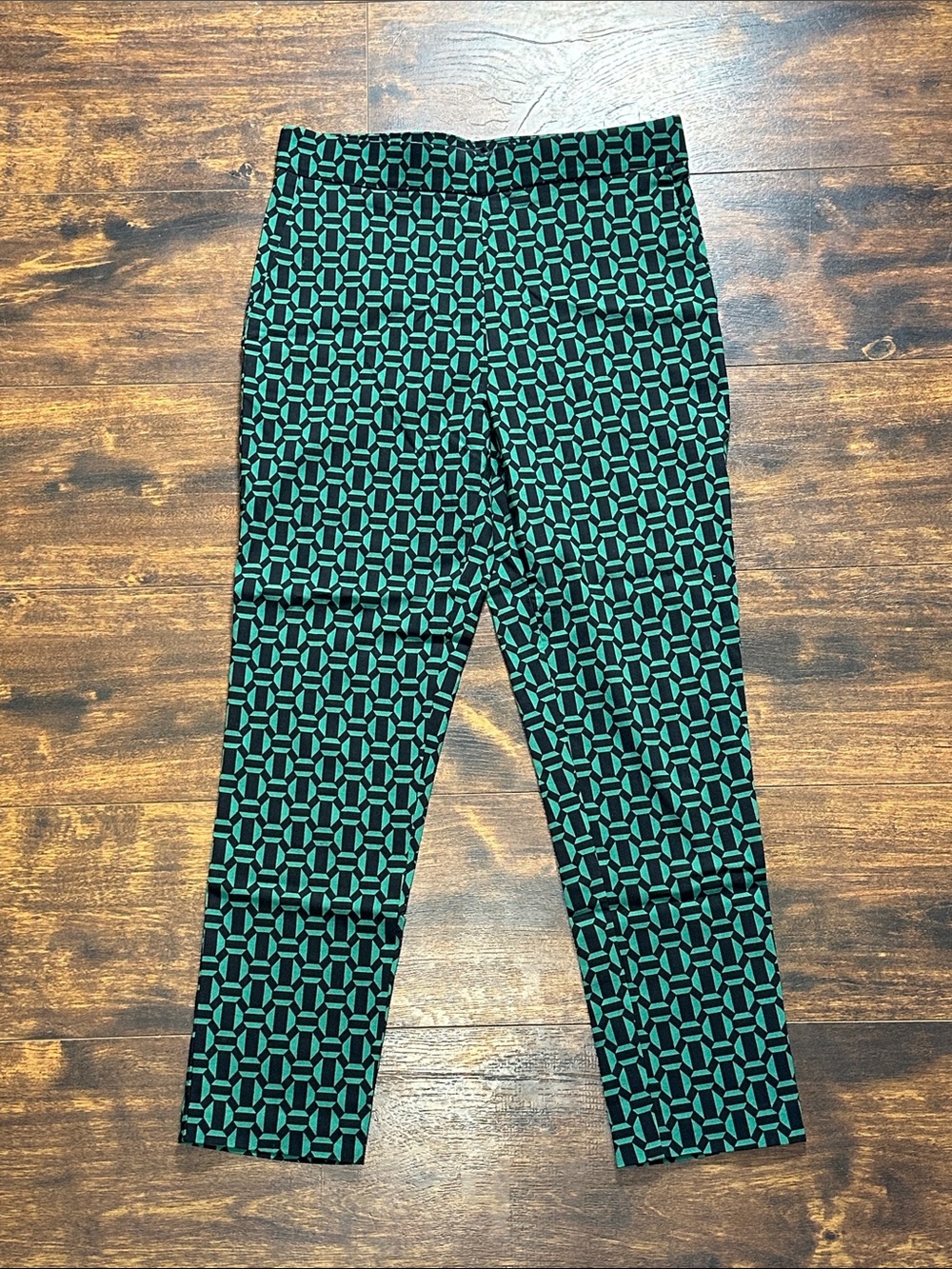 🖤Jules & Leopold Black and emerald green Geometric Waistband Pants✨